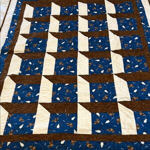 OOAK TEXAS Quilt NWOT 3-D Tumbling Block with
“Texas” Fabric Cottagecore Rustic